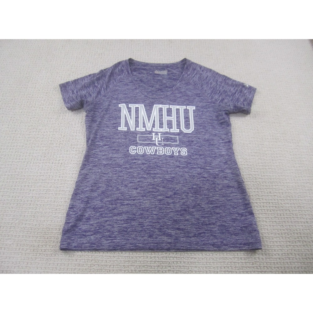 New Mexico Highland University Shirt Womens Large Purple‎ Under Armour Tee